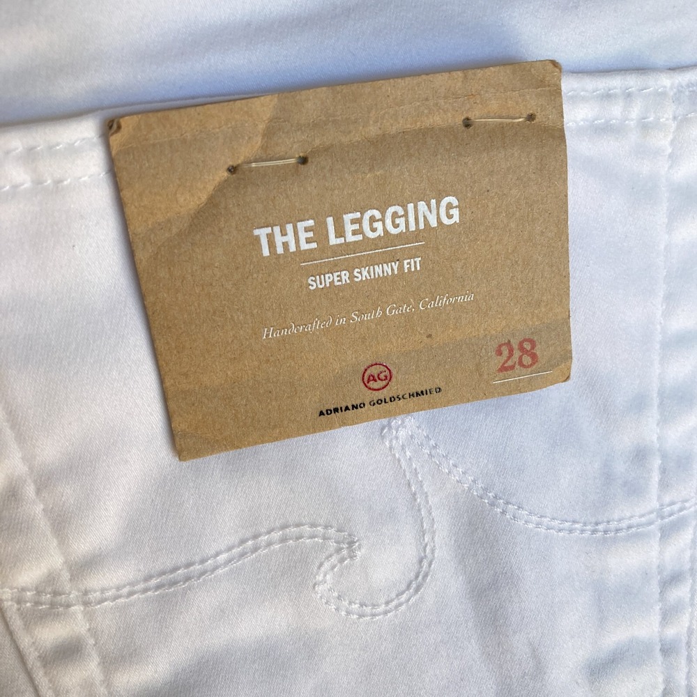 Adriano Goldschmied Legging Jeans Womens 28 Handcrafted White Denim 28R NWT $198 - Picture 3 of 16